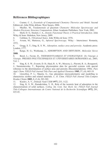 Zalfa NOUR ModÃ©lisation de l'adsorption des molÃ©cules Ã  fort ...