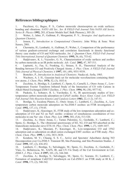 Zalfa NOUR ModÃ©lisation de l'adsorption des molÃ©cules Ã  fort ...