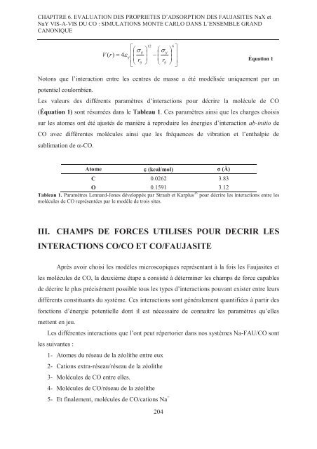 Zalfa NOUR ModÃ©lisation de l'adsorption des molÃ©cules Ã  fort ...