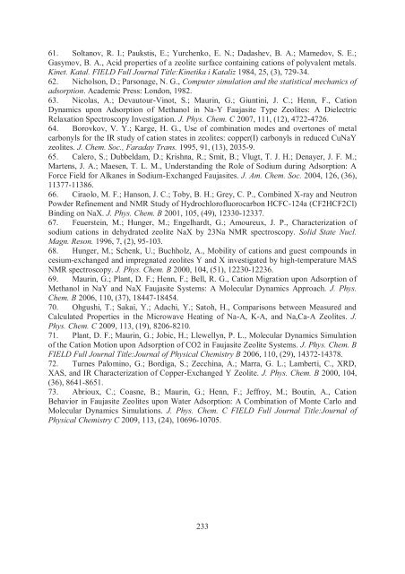 Zalfa NOUR ModÃ©lisation de l'adsorption des molÃ©cules Ã  fort ...