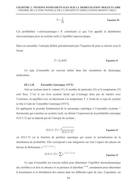 Zalfa NOUR ModÃ©lisation de l'adsorption des molÃ©cules Ã  fort ...