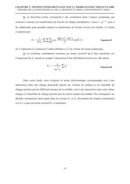 Zalfa NOUR ModÃ©lisation de l'adsorption des molÃ©cules Ã  fort ...