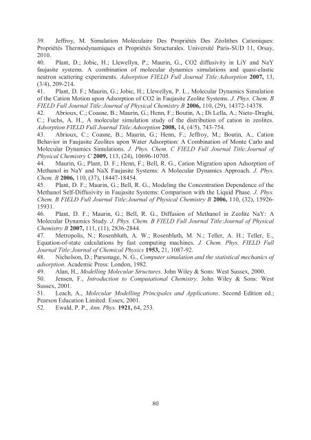 Zalfa NOUR ModÃ©lisation de l'adsorption des molÃ©cules Ã  fort ...