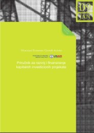 Prirucnik za razvoj i finansiranje kapitalnih investicionih projekata