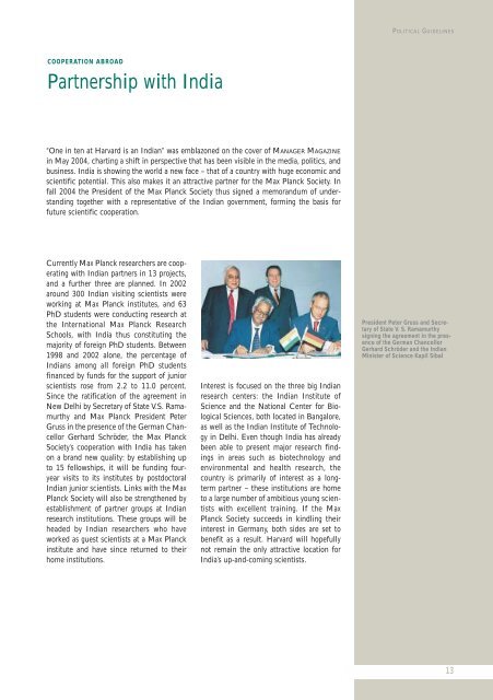 Annual Report 2004 - Profil - Max-Planck-Gesellschaft