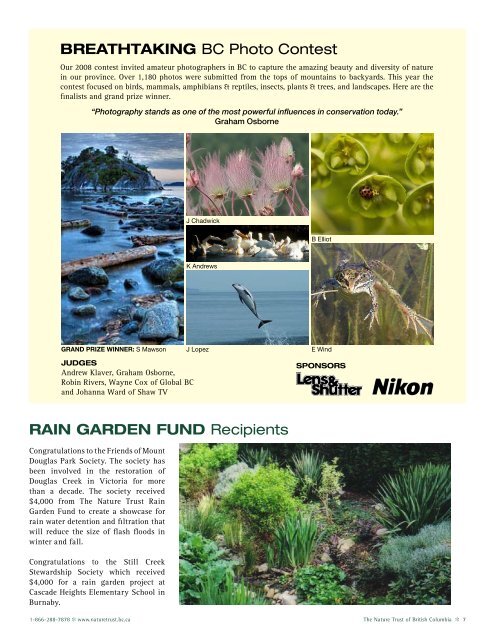 Fall Newsletter 2008 - Nature Trust of British Columbia