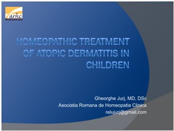 homeopathic treatmen.. - Dr. Gheorghe Jurj - Homeopatie