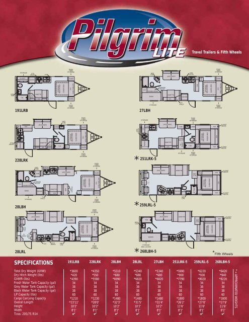 pilgrim travel trailer floor plans