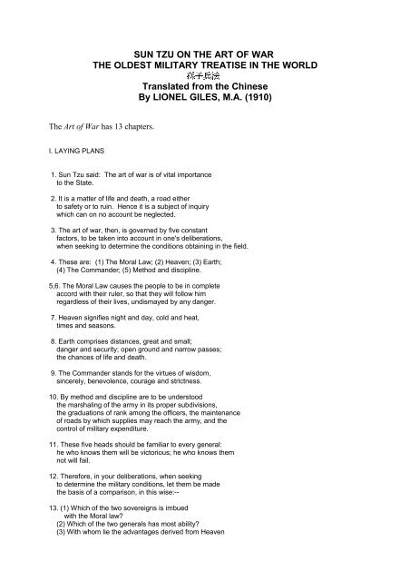 Sun Tzu�s The Art Of War PDF Free Download