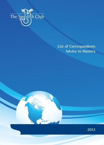 List of Correspondents Advice to Masters 2012 - The Swedish Club