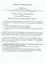 Anunt concurs de proiecte de management pentru ocuparea ...