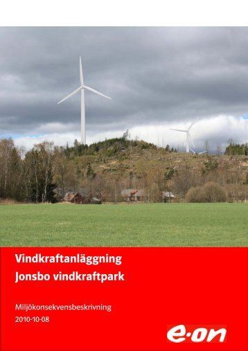 VindkraftanlÃ¤ggning Jonsbo vindkraftpark - E-on