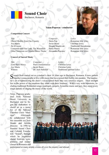 Official Program - Ohrid Choir Festival