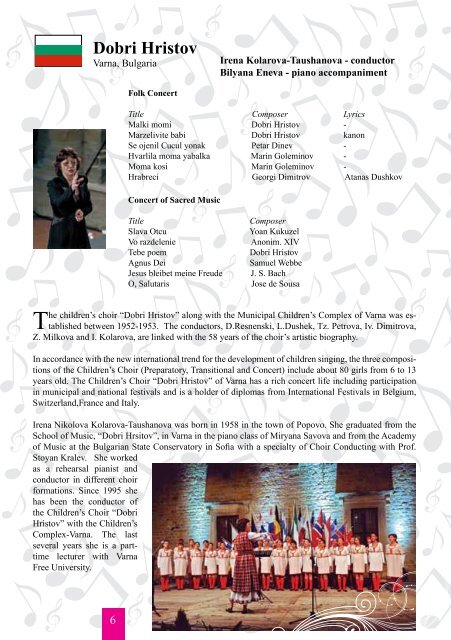 Official Program - Ohrid Choir Festival