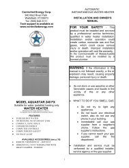 MODEL AQUASTAR 240 FX WATER HEATER FOR YOUR SAFETY ...