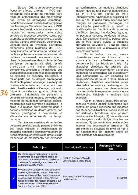 Relatório de atividades PROBIO 2002-2004 - Ministério do Meio ...