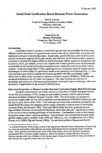 Small-Scale Gasification-Based Biomass Power Generation