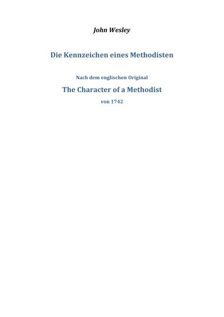 Kennzeichen eines Methodisten - Evangelisch-methodistische ...