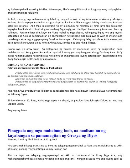 Isang mensahe para sa mga pari at sa lahat Kong sagradong ...