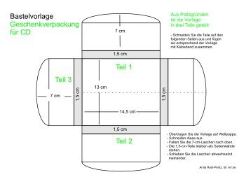 Bastelvorlage Geschenkverpackung fÃ¼r CD Teil 2 Teil 1 ... - Experto.de