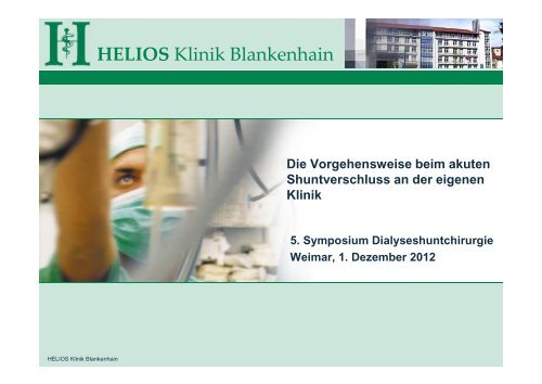 HELIOS Klinik Blankenhain - Dialyseshunt