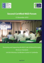 Second Certified NGO Forum - Cooperation Committee for Cambodia