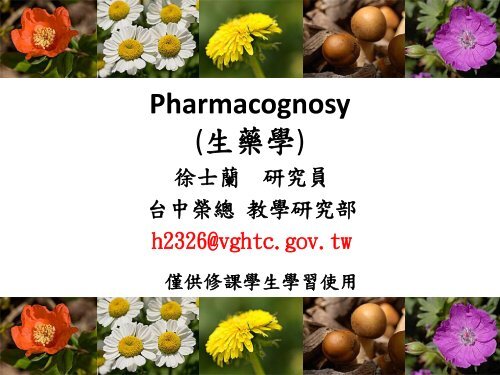 Pharmacognosy (çè¥å­¸)