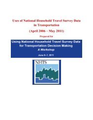 Uses of National Household Travel Survey Data in - NHTS Home