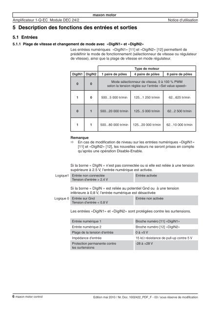 367661 Notice d'utilisation Edi - Maxon Motor