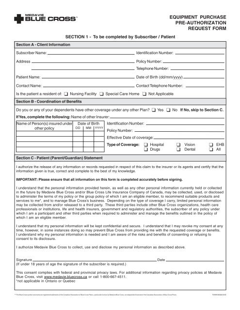 Equipment Claim Form