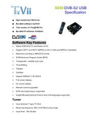 S650 DVB-S2 USB Specification - Tevii