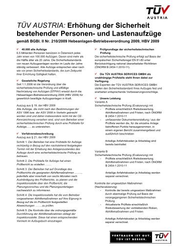 Infoblatt sicherheitstechnische  Überprüfung hbv 2012