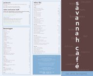 wine list - Savannah Cafe