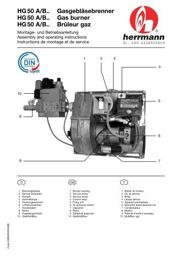 HG 50 A/B.. â¦ GasgeblÃ¤sebrenner HG50 A/B..â¦BrÃ»leur gaz