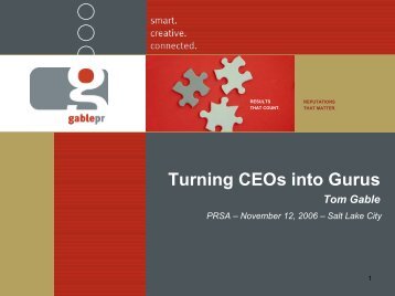 Turning CEOs into Gurus - Gable PR
