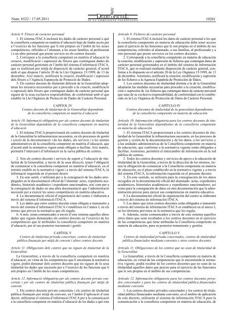 DECRET 51/2011, de 13 de maig - Conselleria d'Educació