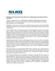 LKQ Acquires Euro Car Parts