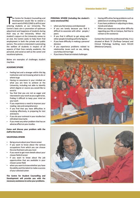 Orientation Booklet 2012 - University of Limpopo