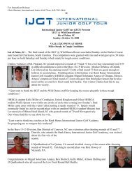 Oct 14th – IJGT at Wild Dunes - International Junior Golf Tour