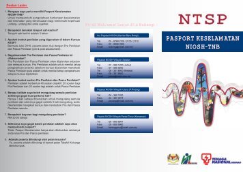 PASPORT KESELAMATAN NIOSH-TNB