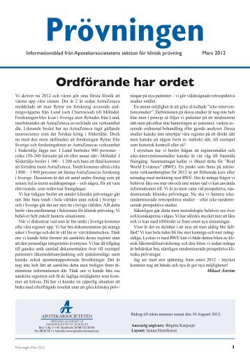 OrdfÃ¶rande har ordet - Apotekarsocieteten