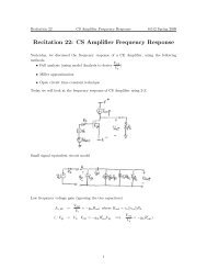 6.012 Recitation 22: CS Amplifier Frequency Response