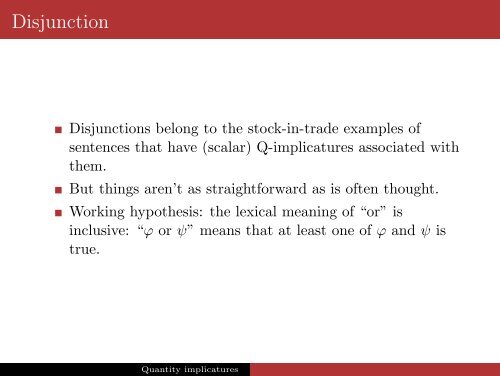 Quantity implicatures