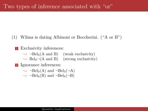 Quantity implicatures