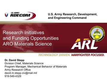 Research Initiatives and Funding Opportunities ARO Materials ...