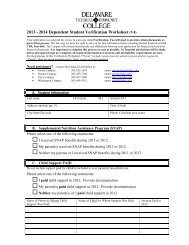 Dependent Student Verification Form V4 - Delaware Technical ...