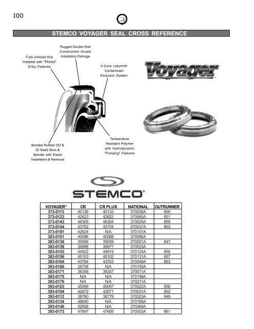 Stemco Seal Cross Reference Chart