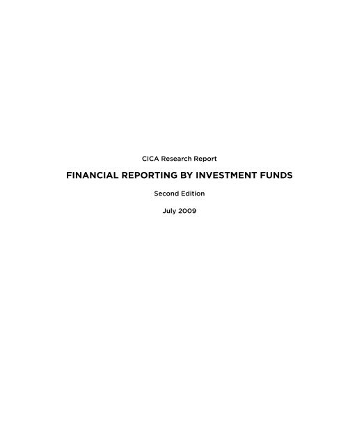 Financial Reporting by Investment Funds - Second Edition