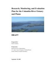 Draft RM&E Plan for the Columbia River Estuary and Plume