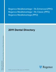 2011 Dental Directory - Regence